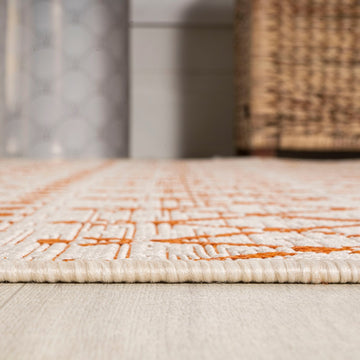 Ourika Moroccan Geometric Textured Weave Indoor/outdoor Square Rug